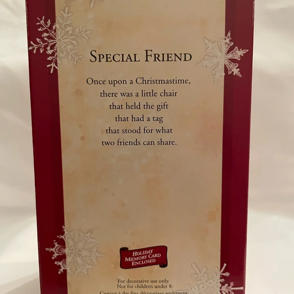 Hallmark Gold Chair Ornament with Silver and Green Details